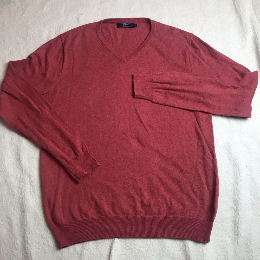 J.Crew v-neck sweater cotton cashmere blend large